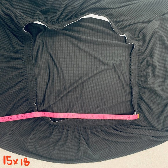 Caveen Beanbag / Cushion Cover NWOT Black Textured Unlined Elastic Stretchy Soft - Picture 6 of 6